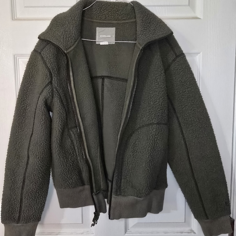 Everlane Olive Sherpa Jacket